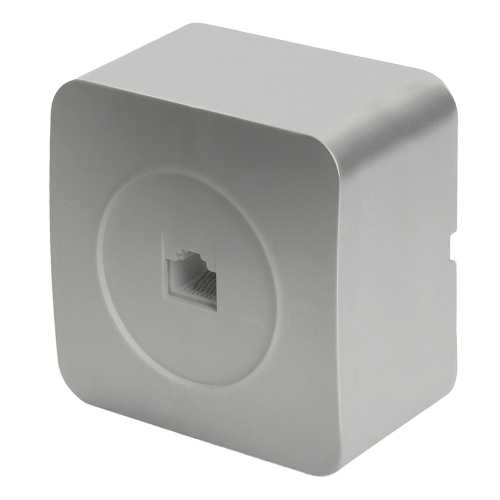Розетка RJ-45 открытой установки, 1-местная, STEKKER, серия София, серебро, MST00-20-03