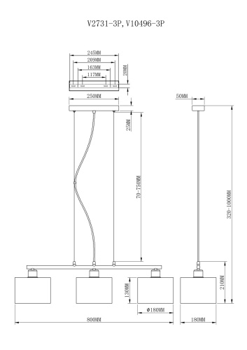 Люстра подвесная Moderli V10496-3P Room фото 4