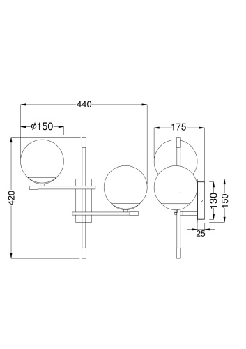 Настенный светильник (бра) Maytoni MOD048WL-02G фото 5