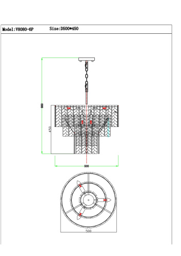 Люстра подвесная Moderli V8080-6P Alberto фото 6