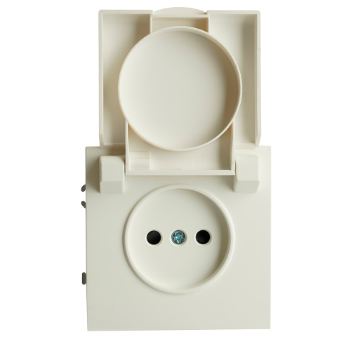 Розетка 1-местная с крышкой с защ. штор, STEKKER, б/з, IP42, 250В, 16А, серия Эмили, RST16-5113-01, белый фарфор, soft touch фото 7