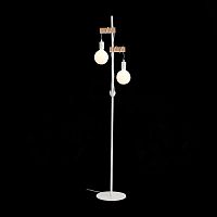 SL1142.505.01 Светильник напольный Белый, Светлое дерево E27 2*60W BAGETTI