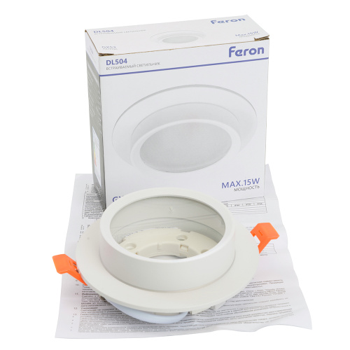 Светильник встраиваемый Feron DL504 потолочный GX53 белый круг IP44 фото 13