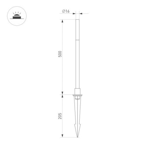 Ландшафтный светодиодный светильник Arlight KT-Canna-L500-1W Warm3000 034161 фото 3 Ландшафтный светодиодный светильник Arlight KT-Canna-L500-1W Warm3000 034161 фото 3