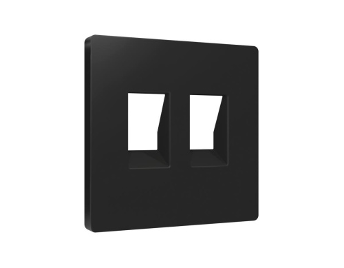 Лицевая панель для компьютерной/телефонной двойной розетки, черный Ambrella Volt AP8121 Лицевая панель для компьютерной/телефонной двойной розетки, черный Ambrella Volt AP8121