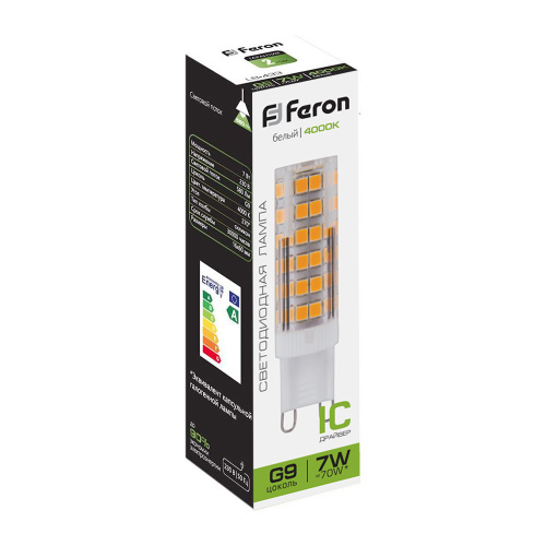 Лампа светодиодная Feron LB-433 G9 7W 175-265V 4000K фото 4