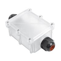 LD537 Коробка распределительная водонепрониц. 2 вых. с 4-конт. коннектором, STEKKER, 450V, 130х70х41, прозрач