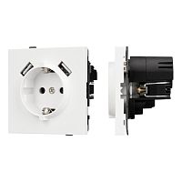 Механизм розетки с USB зарядкой SCT-TENDO-MUAA-SFPL-WH (230V, 16A) Arlight 054606