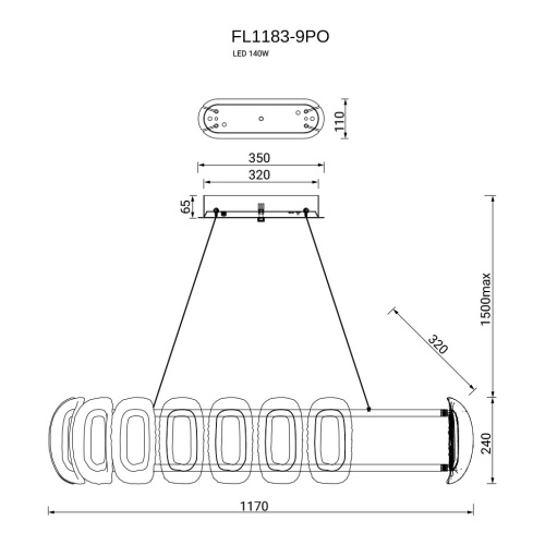 Люстра подвесная Nobilta FL1183-9PO фото 3