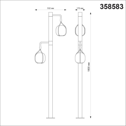 Садово-парковый светодиодный светильник Novotech Street Roca 358583 фото 3