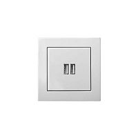 Розетка 2xUSB Liregus Epsilon белый 28-0352