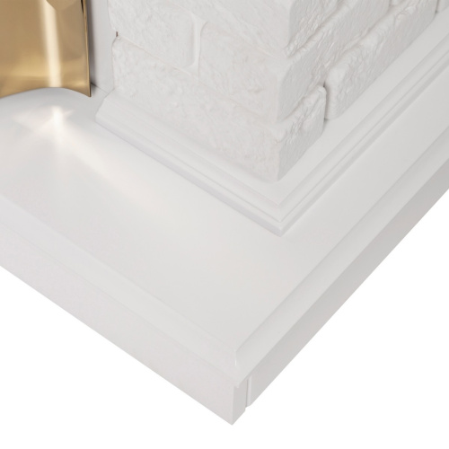 Электрокамин RealFlame Jazz WT белый с очагом Majestic Lux Brass фото 5