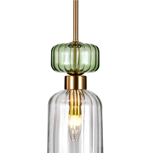 Подвесной светильник Escada 1141/1S E14*60W Antique copper/Green/Clear фото 3