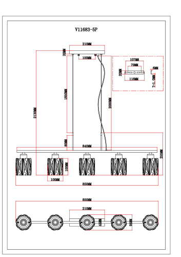 Люстра подвесная Moderli V11683-5P Prismique фото 2