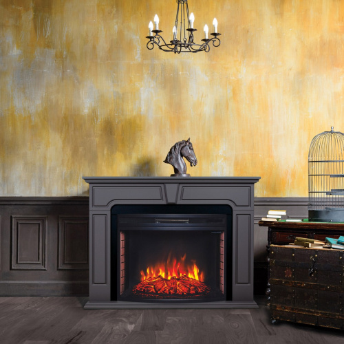 Каминокомплект THEODOR/РАФАЭЛЬ Серо-коричневый с очагом Электроочаг FIRESPACE/ФАЕРСПЕЙС 33 фото 8