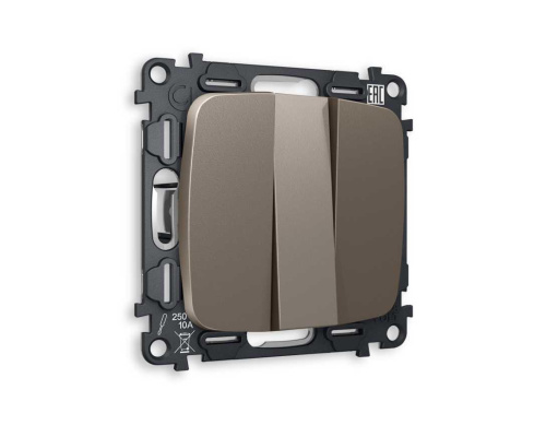 Комплект механизма 3-кл выключателя AMBRELLA VOLT OMEGA Темная бронза матовый QUANT (OP6350, VM133) MO635010 Комплект механизма 3-кл выключателя AMBRELLA VOLT OMEGA Темная бронза матовый QUANT (OP6350, VM133) MO635010