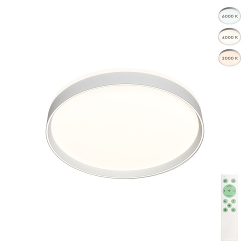 DK6511-WH Накладной светильник, LED, 50W, IP 20, 3000K - 6500K, белый, металл, полимер фото 6