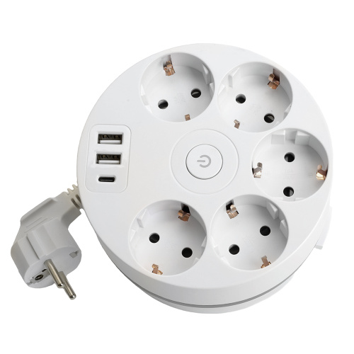 HM10-51-01 Удлинитель 5-местный с/з, 3x1мм2, 2.5м, 250В, 16А, 2USB+С 5V 3,1А, серия Comfort, белый фото 3