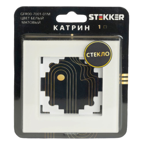 Рамка 1-местная, стекло, STEKKER, GFR00-7001-01М, серия Катрин, белый матовый фото 5