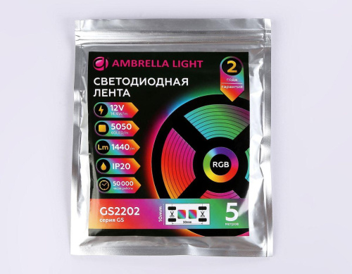 Светодиодная лента Ambrella Light 14,4W/m 60LED/m 5050SMD RGB 5M GS2202 фото 4