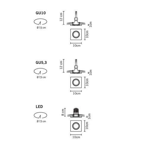 Встраиваемый светильник D55F5011 фото 2