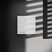 Перекрестный переключатель встраиваемый S70 двухклавишный 10А, (белый глянцевый) Voltum VLS020501