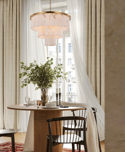 Люстра Cloyd HERCULANUM-B C9 / Ø60 см - алебастр - латунь (арт.11140)