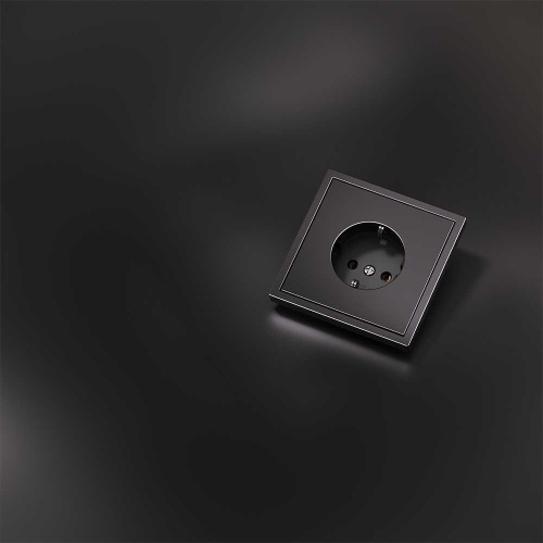 Накладка для розетки с заземлением, S70 Metal (антрацит) Voltum VLSM000612