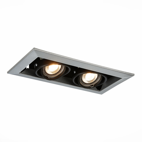 ST250.148.02 Св-к встр. Черный GU10 2*50W  L245xW126xH70 220V Без ламп Встраиваемые светильники фото 2