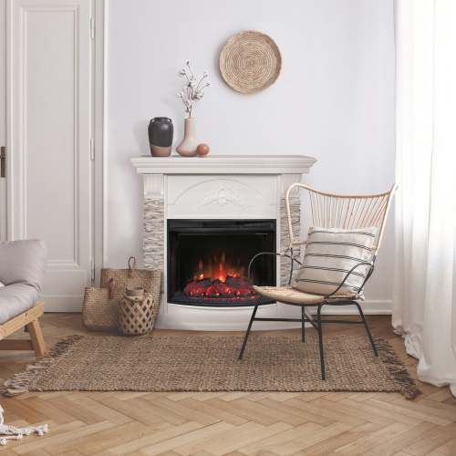 Каминокомплект ATHENA/АТЛАНТА GR Белый с очагом Электроочаг EVRIKA 25.5 фото 7