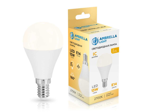 Лампа светодиодная Шар P45 13W 2700K Ambrella light Bulding 451313 фото 3