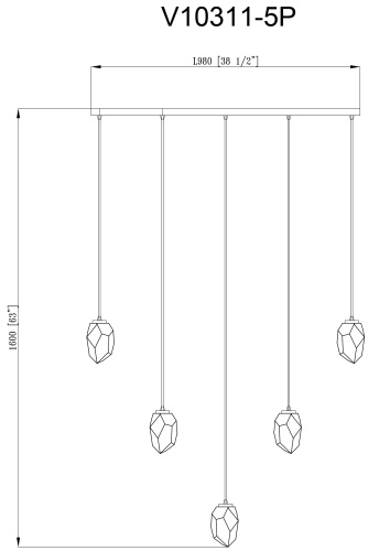 Светильник подвесной Moderli V10311-5P Catris фото 6 Светильник подвесной Moderli V10311-5P Catris фото 6