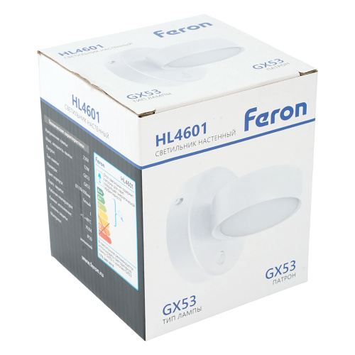Светильник настенный Feron HL4601 12W, 230V, GX53, белый фото 12