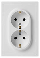 Розетка ЭРА Galaxy 15-2104-08 с заземлением двойная 2X2P+E Schuko 16А-250В IP20 белый матовый Б0070691