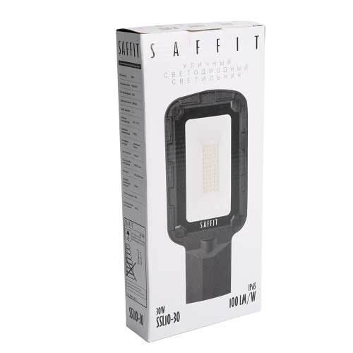 Светодиодный уличный консольный светильник SAFFIT SSL10-30 30W 5000K 230V, черный фото 6