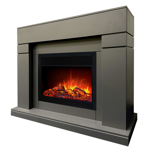 Электрокамин RealFlame Lindelse 26 GR серый, графит c очагом Moonblaze Black фото 2