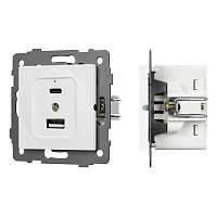 Механизм USB розетки SCT-MUAC-PL-WH-V (5V, 3A, QC4) Arlight 049839