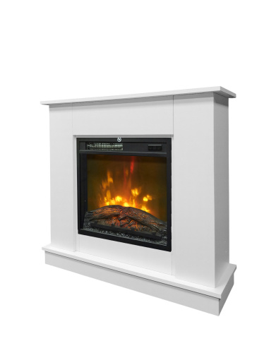 Каминокомплект ФЛОРА Белый с очагом Электроочаг AMIX/АМИКС 18 фото 2