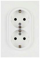 Розетка ЭРА Arktik 16-2104-01 двойная с заземлением 2X2P+E Schuko 16А-250В белый Б0070444