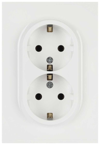 Розетка ЭРА Arktik 16-2104-01 двойная с заземлением 2X2P+E Schuko 16А-250В белый Б0070444