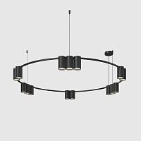 DK4067-BK Подвесной светильник ORBIT, IP20, 15xGU10 LED до 15 Вт, черный матовый, алюминий