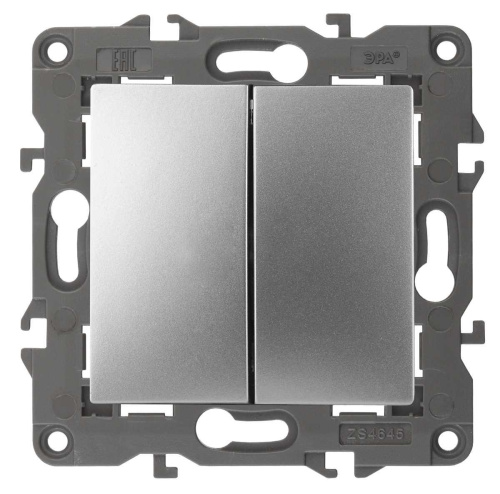 Переключатель ЭРА Elegance 14-1112-03 перекрёстный двойной 10АХ-250В алюминий Б0065277