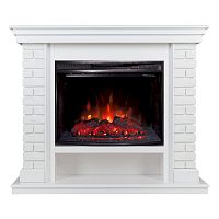 Каминокомплект BRIXTON/ЭЛЬБРУС Белый с очагом Электроочаг EVRIKA 25.5