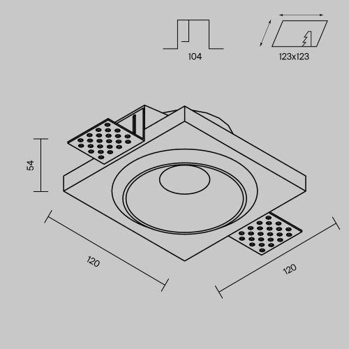 Встраиваемый светильник Technical DL124-GU10-01-TRS-W фото 5
