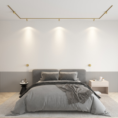 DK5741-SB Светильник для трека SHINE SPOT со светодиодом, D45*H100, 48V DC, 10W, RA?90, 3000K, IP20, сатинированная латунь, алюминий фото 2