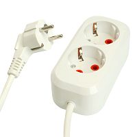 Удлинитель двухместный с/з  STEKKER HM06-21-03 3x1мм2, 3м, серия Home (У10-001), белый