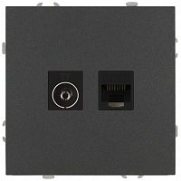 Розетка ЭРА Galaxy 15-3110-06 комбинированная RJ45+TV IP20 графит Б0070786