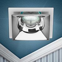 Светильник встраиваемый декоративный ЭРА KL102 WH/CH под лампу MR16 GU5.3 белый/хром Б0056354