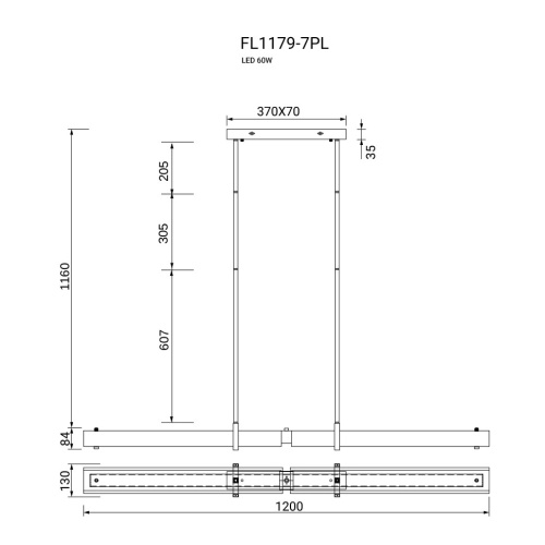 Люстра подвесная Rudeza Chrome FL1179-7PL фото 2