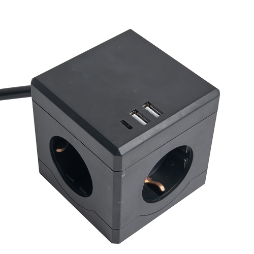 HM10-41-01 Удлинитель 3-местный с/з, 3x1мм2, 1.5м, 250В, 16А, 2USB+1С, 5V 3,1А, серия Comfort, черный фото 6